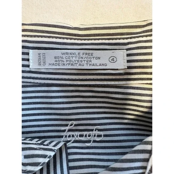 Foxcroft, size 4, Striped Wrinkle Free Button Down Collard‎ Shirt - Picture 3 of 8